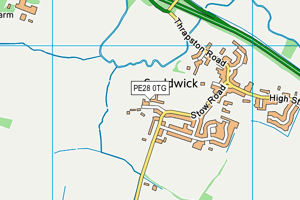 PE28 0TG map - OS VectorMap District (Ordnance Survey)