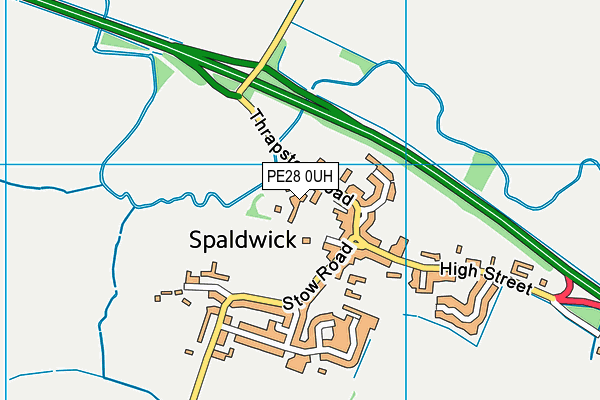 PE28 0UH map - OS VectorMap District (Ordnance Survey)