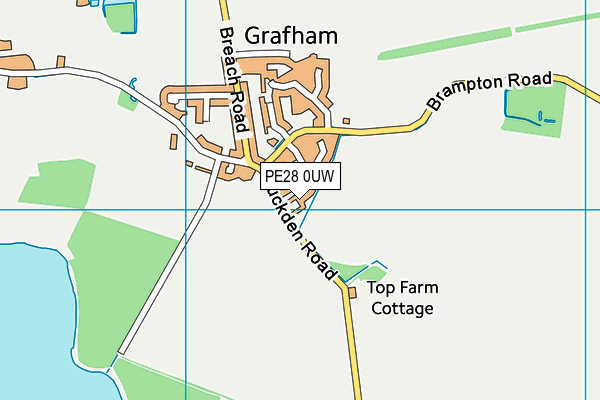 PE28 0UW map - OS VectorMap District (Ordnance Survey)