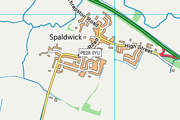 PE28 0YU map - OS VectorMap District (Ordnance Survey)