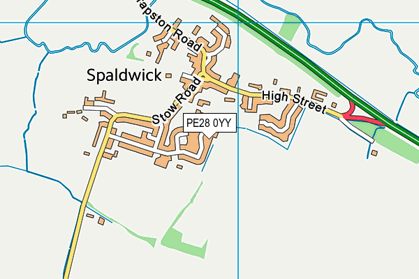 PE28 0YY map - OS VectorMap District (Ordnance Survey)