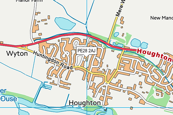 PE28 2AJ map - OS VectorMap District (Ordnance Survey)