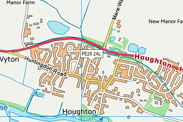 PE28 2AL map - OS VectorMap District (Ordnance Survey)