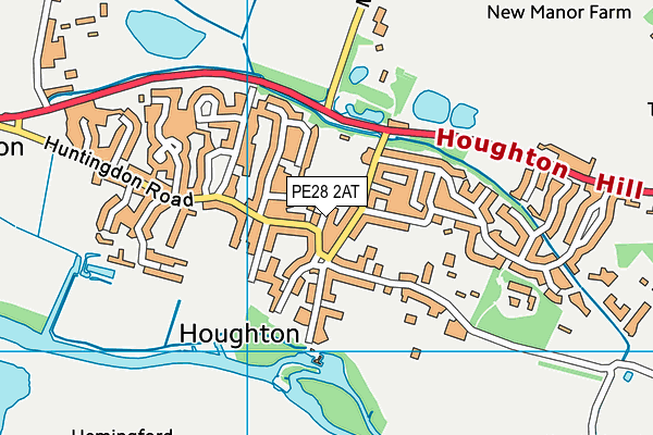 PE28 2AT map - OS VectorMap District (Ordnance Survey)