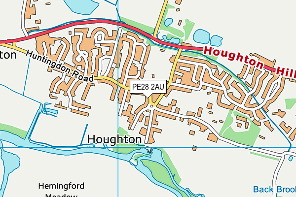 PE28 2AU map - OS VectorMap District (Ordnance Survey)