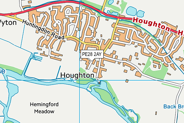 Houghton Primary School map (PE28 2AY) - OS VectorMap District (Ordnance Survey)