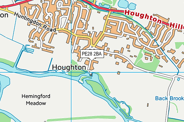 PE28 2BA map - OS VectorMap District (Ordnance Survey)