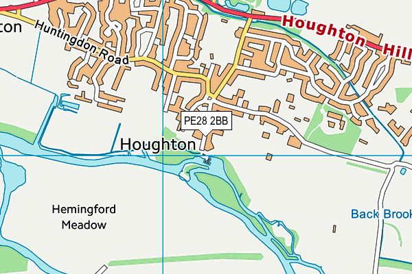 PE28 2BB map - OS VectorMap District (Ordnance Survey)