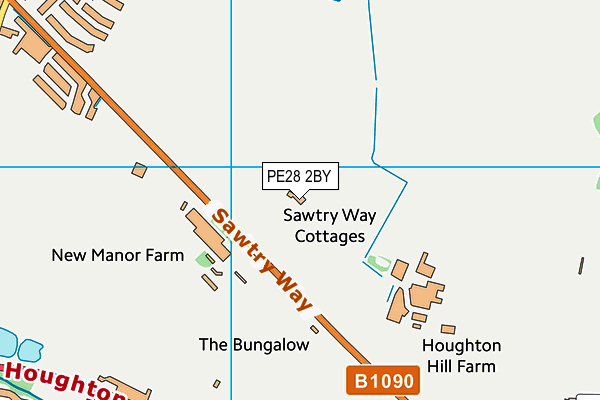 PE28 2BY map - OS VectorMap District (Ordnance Survey)