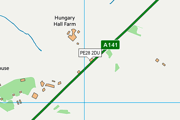 PE28 2DU map - OS VectorMap District (Ordnance Survey)