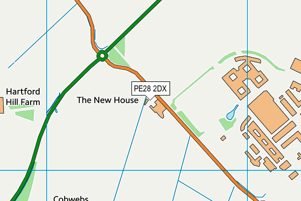 PE28 2DX map - OS VectorMap District (Ordnance Survey)