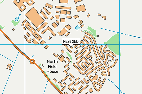 PE28 2ED map - OS VectorMap District (Ordnance Survey)