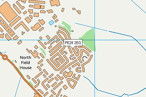 PE28 2EG map - OS VectorMap District (Ordnance Survey)