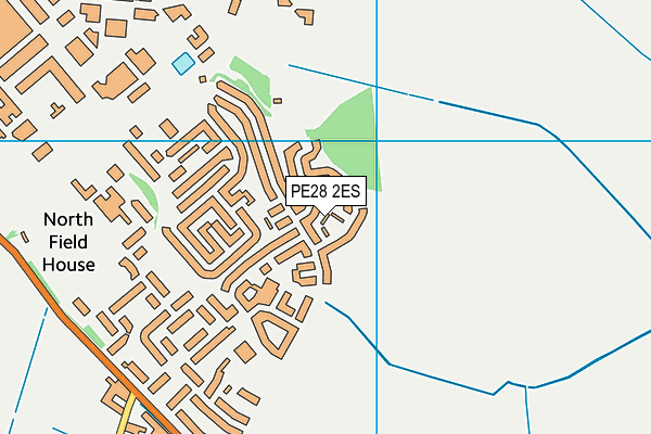 PE28 2ES map - OS VectorMap District (Ordnance Survey)