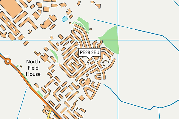 PE28 2EU map - OS VectorMap District (Ordnance Survey)