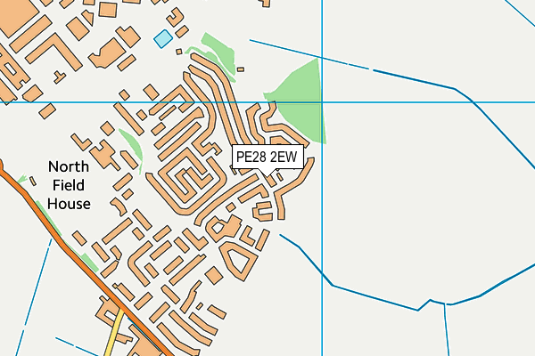 PE28 2EW map - OS VectorMap District (Ordnance Survey)
