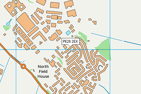 PE28 2EX map - OS VectorMap District (Ordnance Survey)