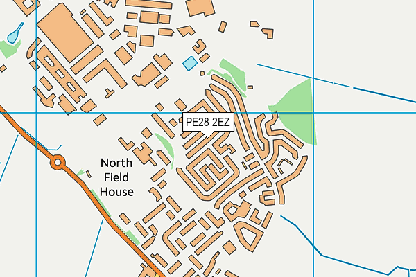 PE28 2EZ map - OS VectorMap District (Ordnance Survey)