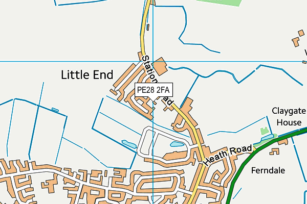 PE28 2FA map - OS VectorMap District (Ordnance Survey)