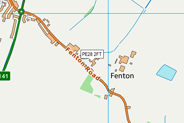 PE28 2FT map - OS VectorMap District (Ordnance Survey)