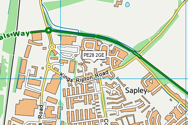 PE28 2GE map - OS VectorMap District (Ordnance Survey)