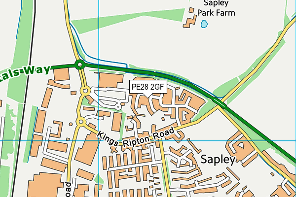 PE28 2GF map - OS VectorMap District (Ordnance Survey)