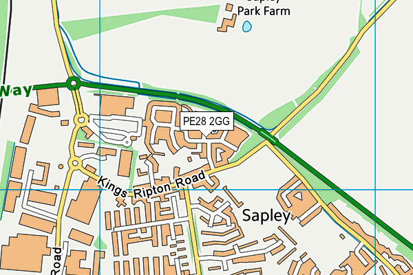 PE28 2GG map - OS VectorMap District (Ordnance Survey)