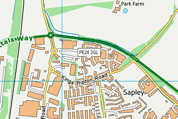 PE28 2GL map - OS VectorMap District (Ordnance Survey)