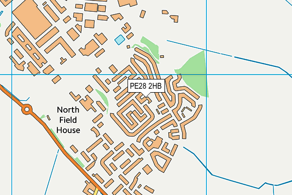 PE28 2HB map - OS VectorMap District (Ordnance Survey)