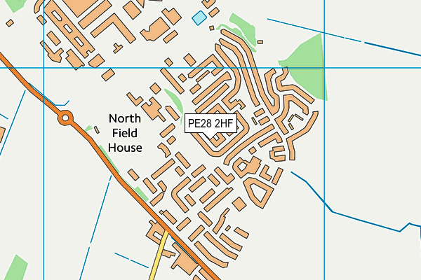 PE28 2HF map - OS VectorMap District (Ordnance Survey)