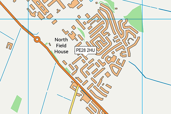 PE28 2HU map - OS VectorMap District (Ordnance Survey)