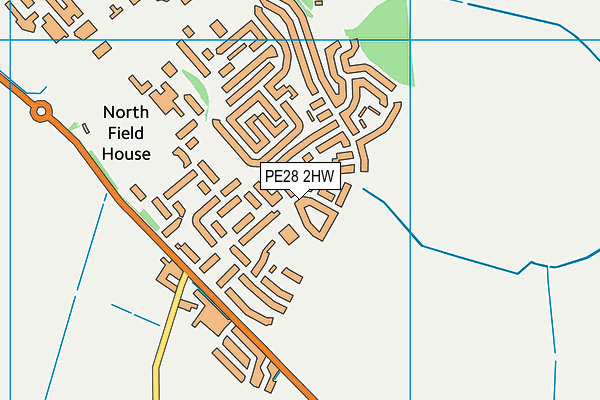 PE28 2HW map - OS VectorMap District (Ordnance Survey)