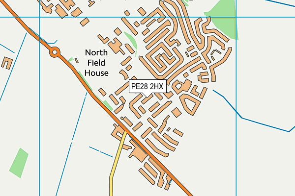 PE28 2HX map - OS VectorMap District (Ordnance Survey)