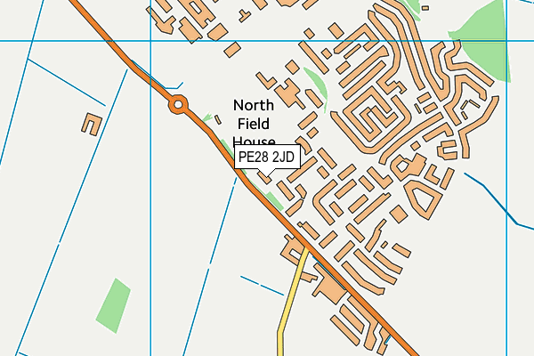 PE28 2JD map - OS VectorMap District (Ordnance Survey)