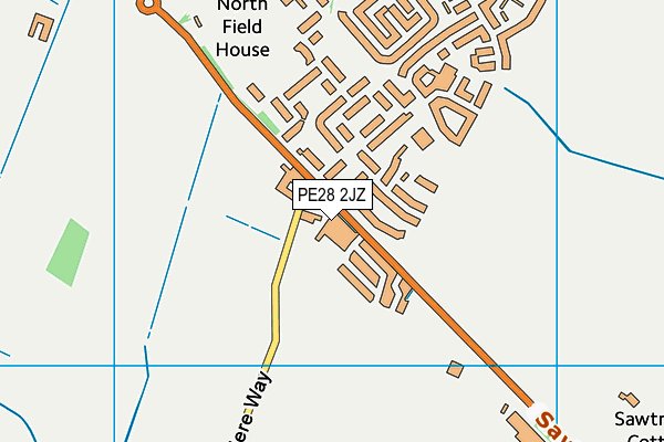 PE28 2JZ map - OS VectorMap District (Ordnance Survey)
