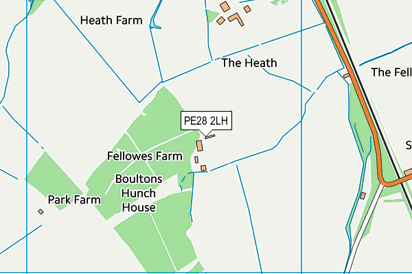 PE28 2LH map - OS VectorMap District (Ordnance Survey)