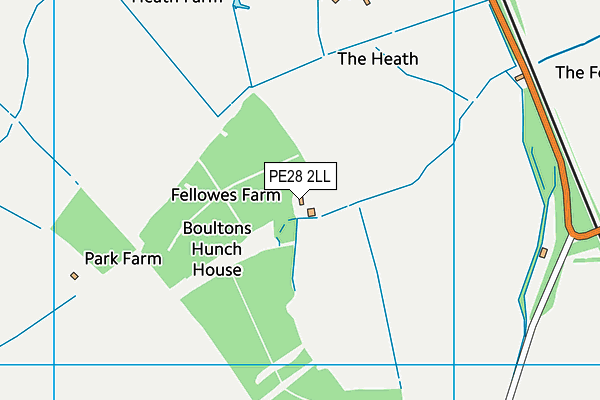 PE28 2LL map - OS VectorMap District (Ordnance Survey)