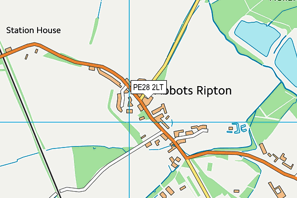Abbots Ripton CofE Primary School map (PE28 2LT) - OS VectorMap District (Ordnance Survey)