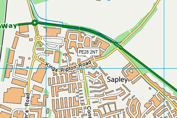 Sapley Park Playing Fields map (PE28 2NT) - OS VectorMap District (Ordnance Survey)