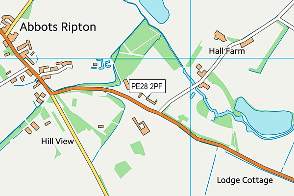 PE28 2PF map - OS VectorMap District (Ordnance Survey)