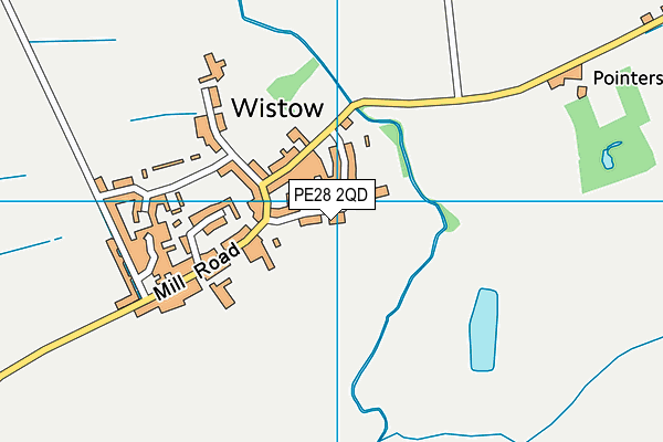 PE28 2QD map - OS VectorMap District (Ordnance Survey)