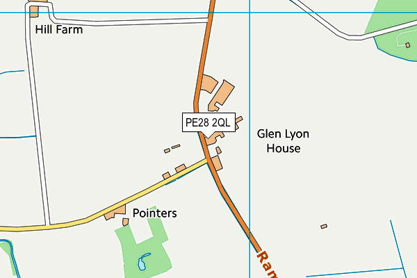 PE28 2QL map - OS VectorMap District (Ordnance Survey)