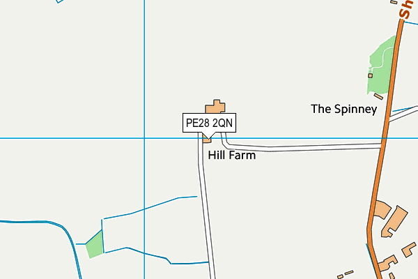 PE28 2QN map - OS VectorMap District (Ordnance Survey)