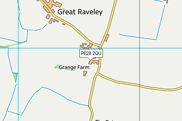 PE28 2QU map - OS VectorMap District (Ordnance Survey)