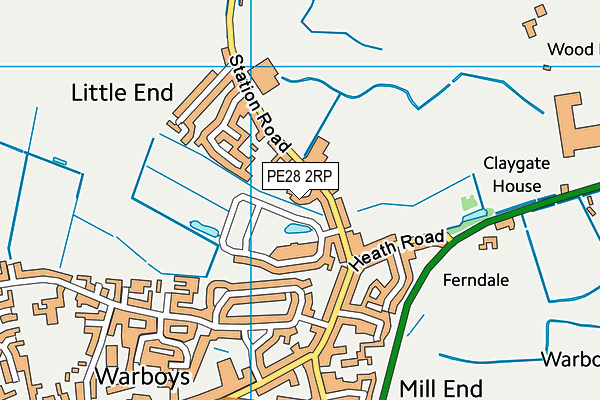 PE28 2RP map - OS VectorMap District (Ordnance Survey)