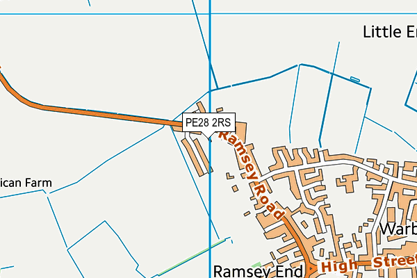 PE28 2RS map - OS VectorMap District (Ordnance Survey)