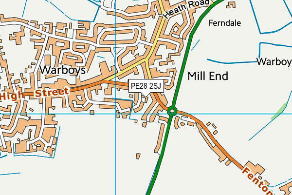 PE28 2SJ map - OS VectorMap District (Ordnance Survey)