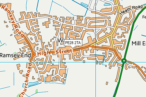 PE28 2TA map - OS VectorMap District (Ordnance Survey)