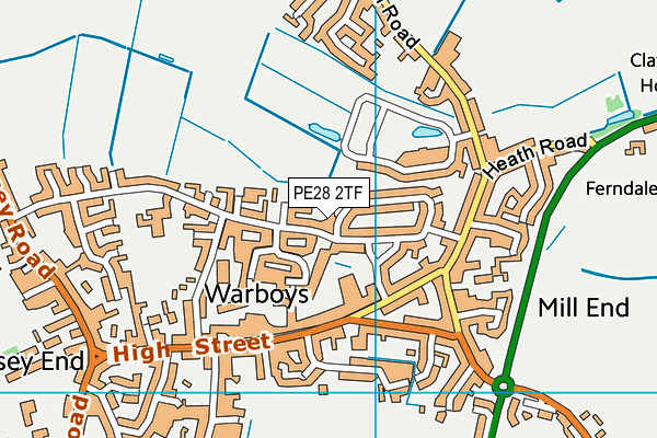 PE28 2TF map - OS VectorMap District (Ordnance Survey)