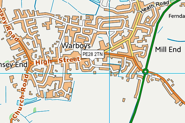 Warboys Sports Field map (PE28 2TN) - OS VectorMap District (Ordnance Survey)
